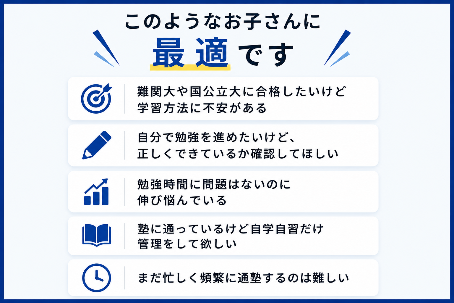 このようなお子さんに最適です